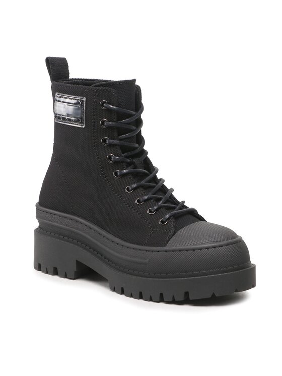 Tommy Hilfiger Tommy Hilfiger Ботильйони Tjw Foxing Canvas EN0EN02216 Чорний