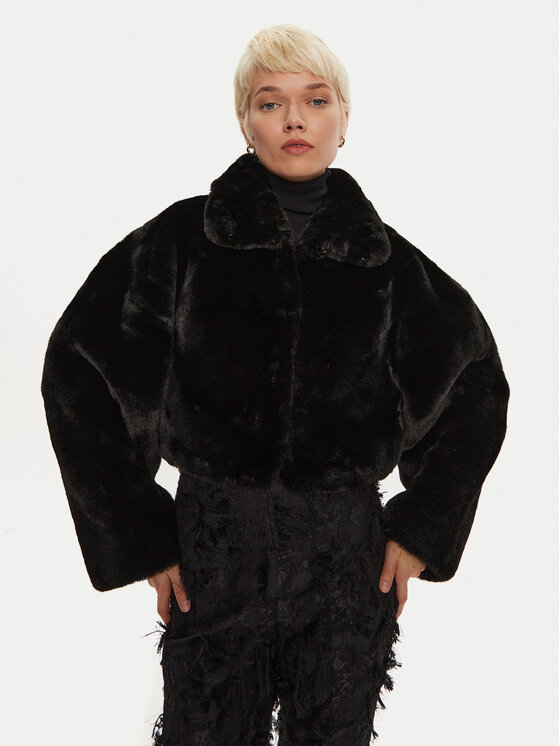ROTATE ROTATE Pelliccia Rasia 113110100 Nero Regular Fit