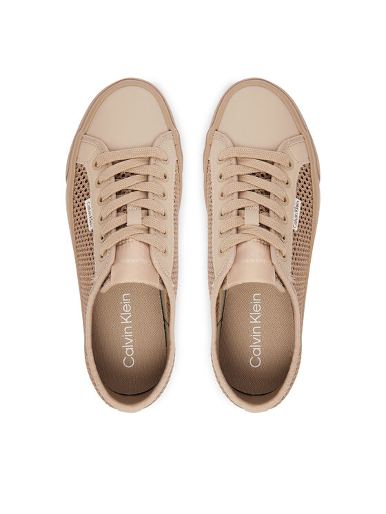 Calvin Klein Calvin Klein Superge Vulc Flatf Lace Up Lin Mesh HW0HW02971 Bež