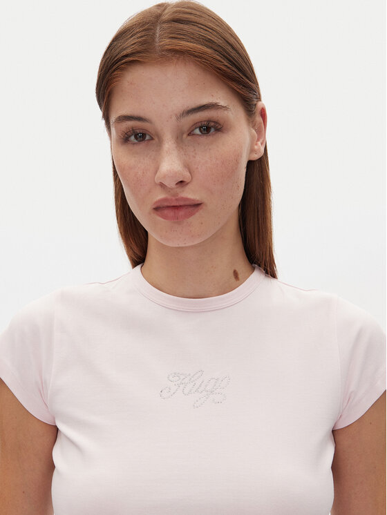 HUGO HUGO T-Shirt Dome_B 50537247 Różowy Cropped Fit