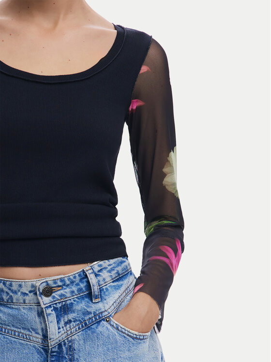 Desigual Desigual Blúzka Flint 25SWTK93 Čierna Slim Fit