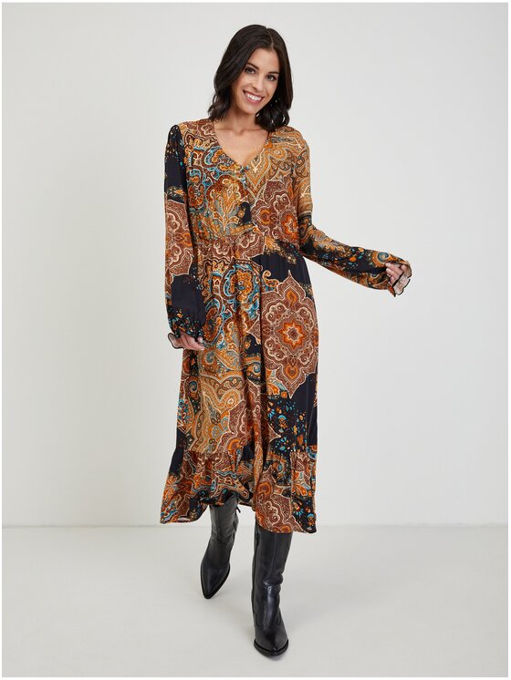 Orsay Orsay Sukienka 471689-142000__42 Brązowy Regular Fit