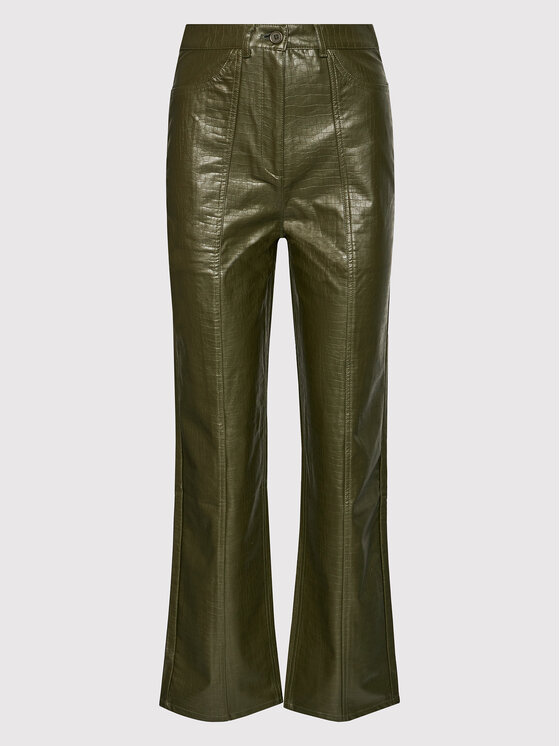Samsøe Samsøe Samsøe Samsøe Spodnie z imitacji skóry Novah F21300033 Zielony Regular Fit