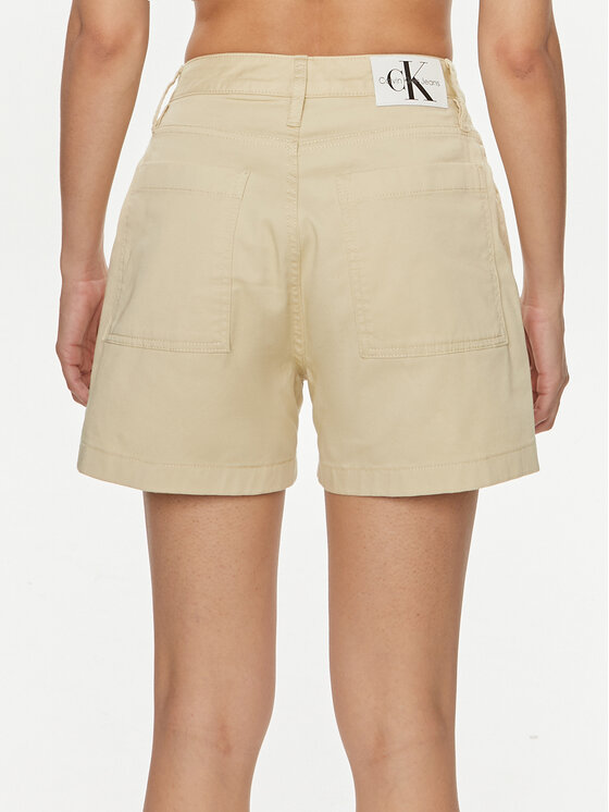 Calvin Klein Jeans Calvin Klein Jeans Šortky z materiálu J20J223135 Béžová Mom Fit