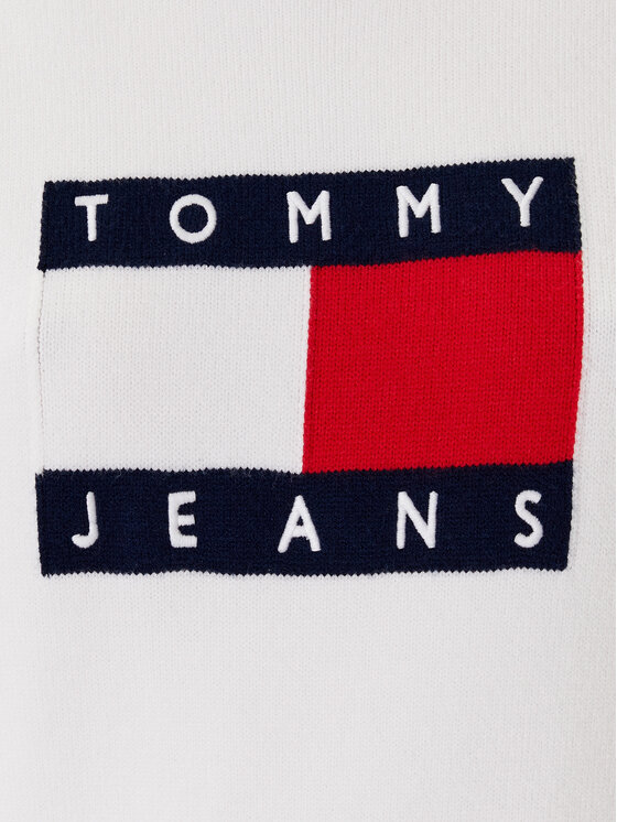Tommy Jeans Tommy Jeans Džemper Colorblock Flag DW0DW20970 Bijela Regular Fit