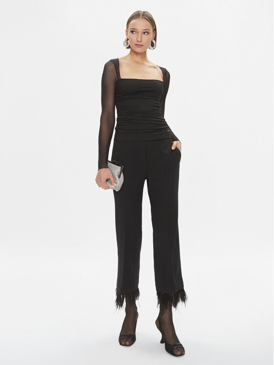 MICHAEL Michael Kors MICHAEL Michael Kors Hlače MH330K43GZ Crna Regular Fit