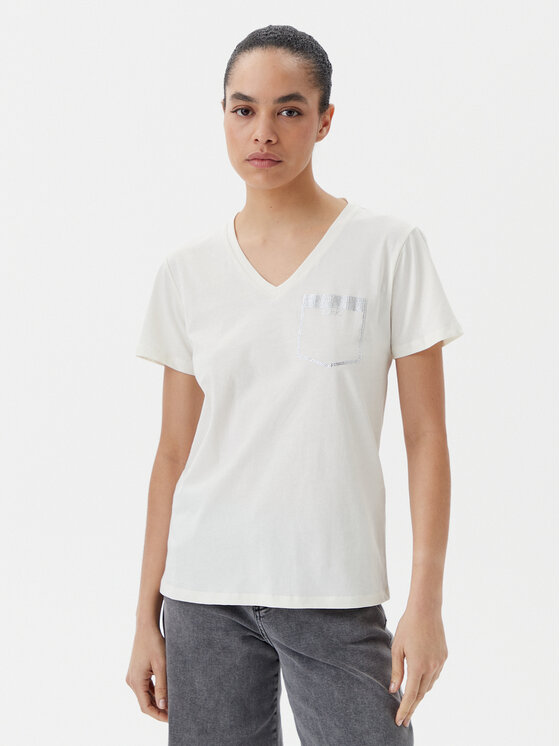 Liu Jo Sport Liu Jo Sport Tričko TA5172 JS923 Écru Regular Fit