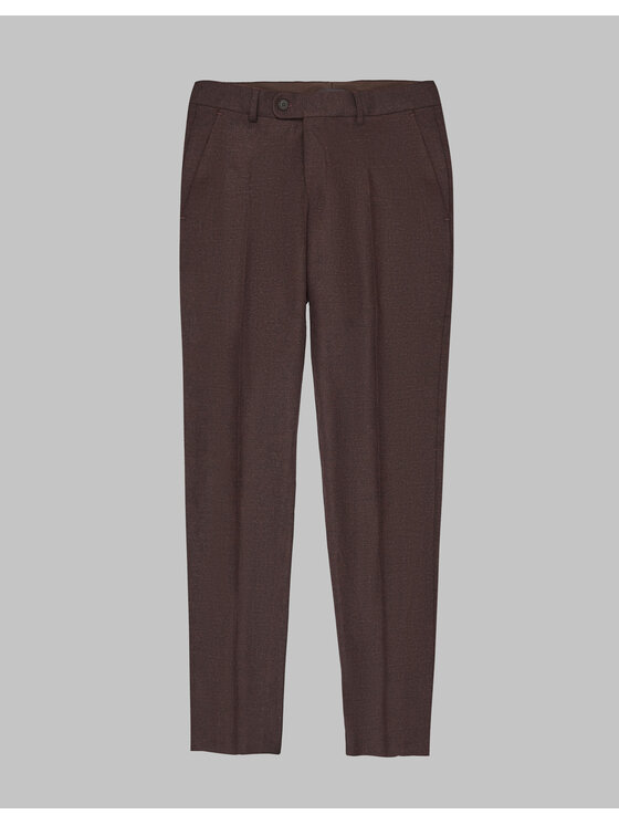 Borgio Borgio Spodnie garniturowe foresta Bordowy Super Slim Fit