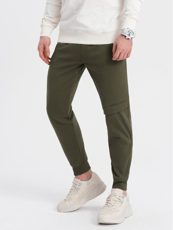 Ombre Ombre Teplákové kalhoty OM-PASK-0147 Zelená Regular Fit