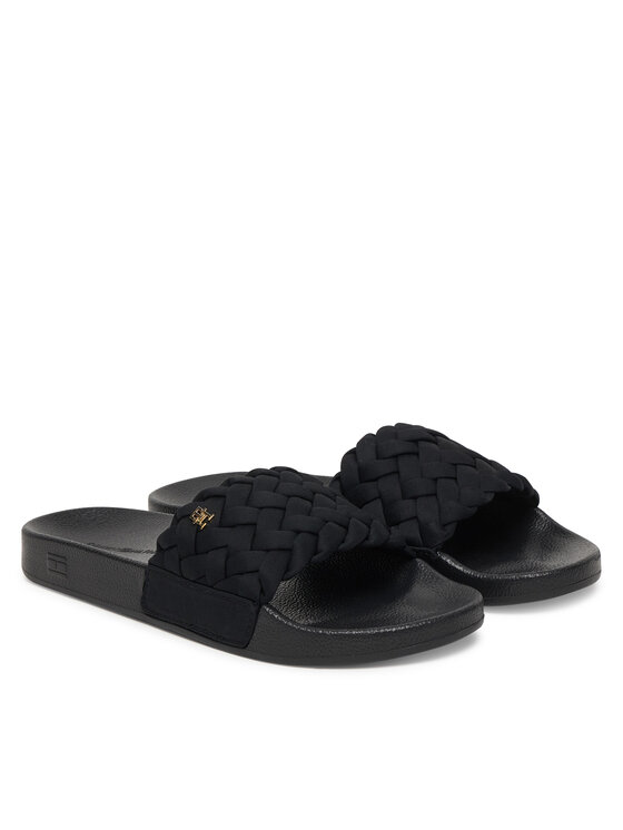 Tommy Hilfiger Tommy Hilfiger Şlapi Th Braided Pool Slide FW0FW09203 Negru