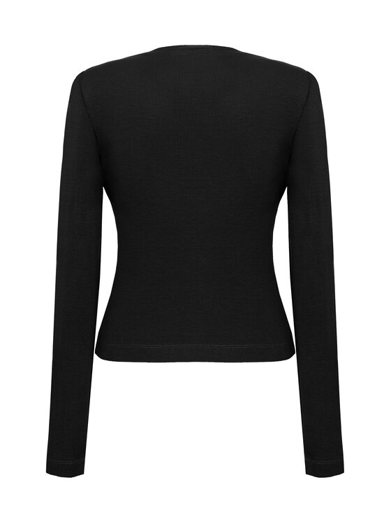 Magda Matyja Magda Matyja Bluza NINA LONGSLEEVE BLACK Czarny Fitted Fit