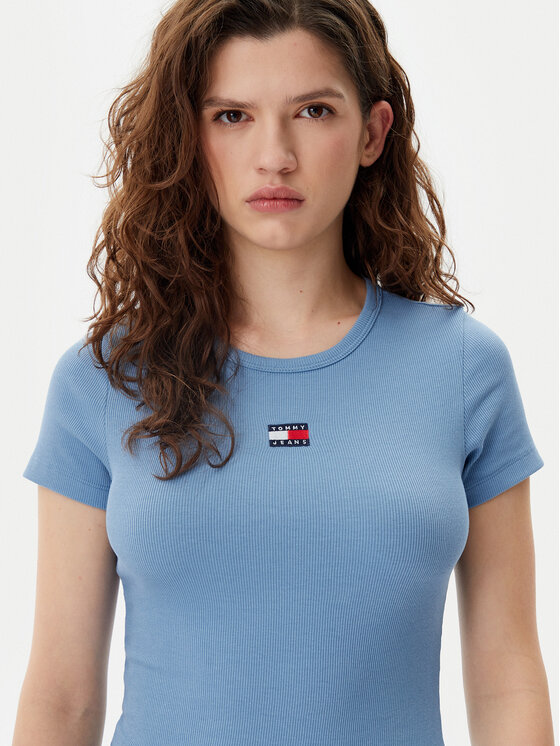 Tommy Jeans Tommy Jeans T-Shirt Badge DW0DW17881 Blau Slim Fit