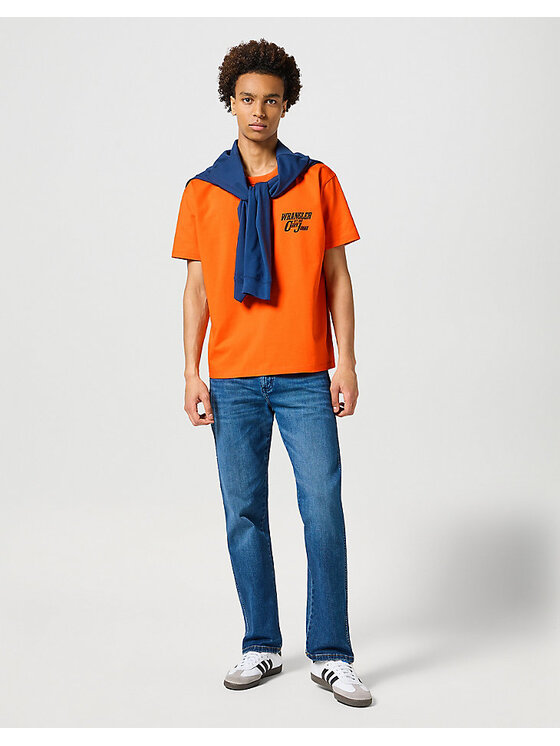 Wrangler Wrangler T-shirt CASEY GRAPHIC TEE Arancione Regular Fit