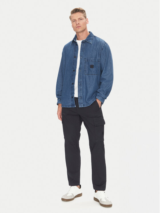 BOSS BOSS дънкова риза Laredo 50544660 Тъмносин Regular Fit