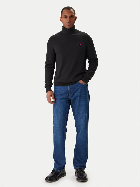 Tommy Hilfiger Tommy Hilfiger Rolák Pima MW0MW28048 Čierna Regular Fit