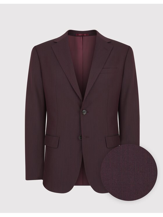 Pako Lorente Pako Lorente Garnitur P24WP-4G-008 Bordowy Super Slim Fit