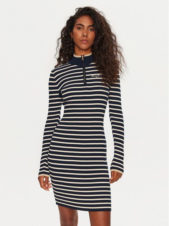 Tommy Jeans Tommy Jeans Kötött ruha DW0DW19836 Sötétkék Slim Fit