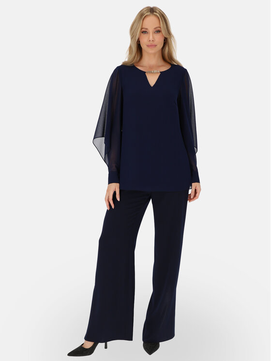 Potis & Verso Potis & Verso Bluzka Arina Granatowy Regular Fit