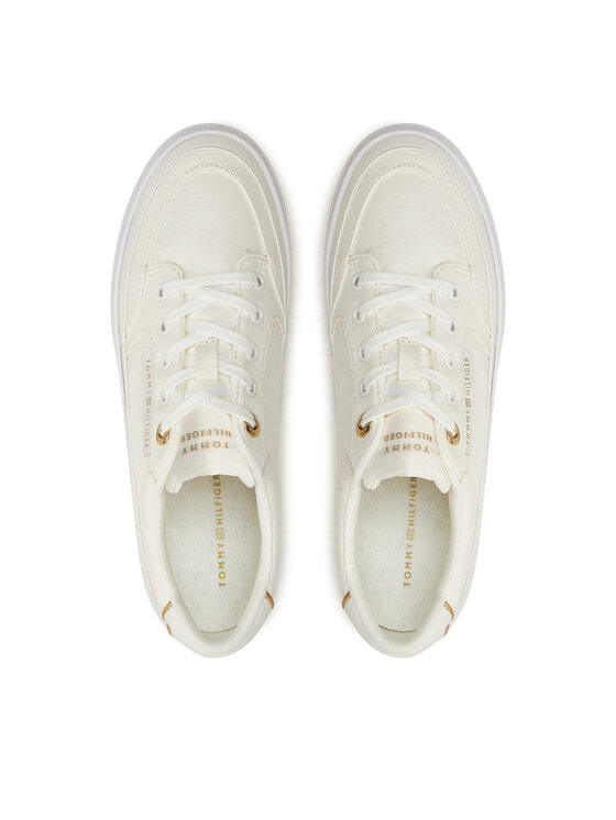 Tommy Hilfiger Tommy Hilfiger Sneakersy Essential Vulc Textile Sneaker FW0FW08323 Écru