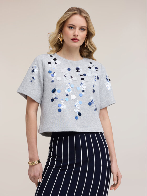 Motivi Motivi Felpa G802W003570N013 Grigio Boxy Fit