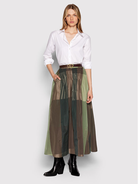 MAX&Co. MAX&Co. Trapecijos formos sijonas Matrigna 71040622 Žalia Regular Fit