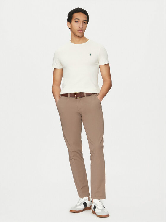 Polo Ralph Lauren Polo Ralph Lauren T-Shirt 710671438421 Εκρού Slim Fit