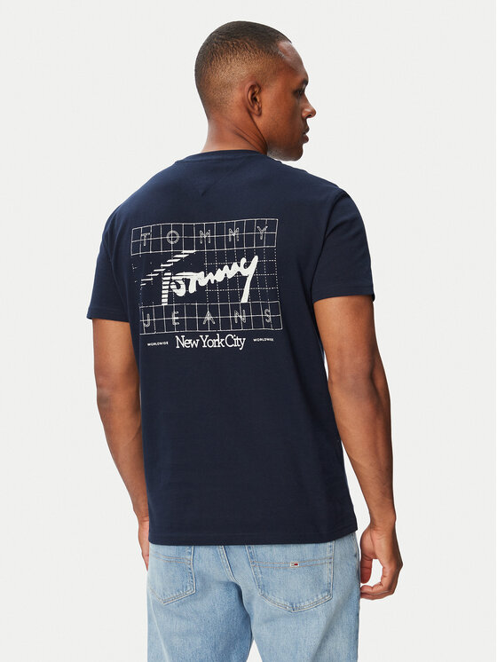 Tommy Jeans Tommy Jeans T-shirt Sign DM0DM23177 Blu scuro Regular Fit