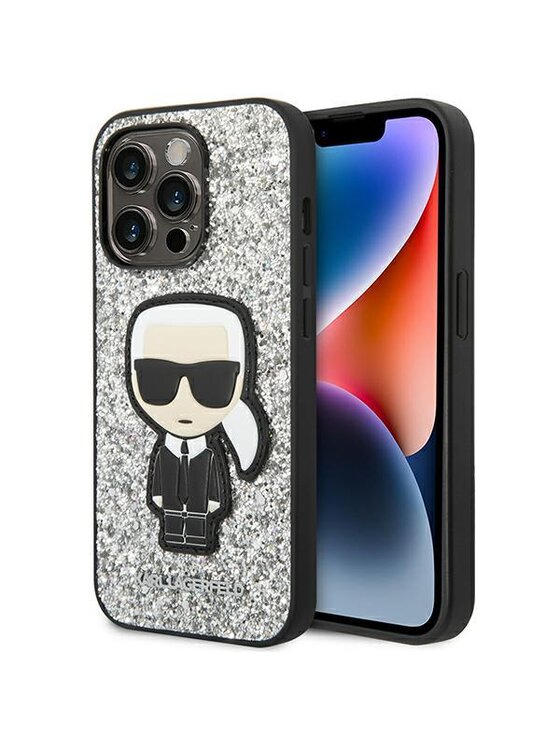 Etui na telefon KARL LAGERFELD, Srebrne, iPhone 14 Pro Max