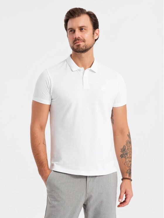Ombre Ombre Komplet koszulek polo OM-POBS-0133 Czerwony Regular Fit