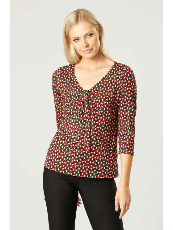 QUIOSQUE QUIOSQUE Halenka RETRO VIBES BLOUSE Tmavomodrá Regular Fit