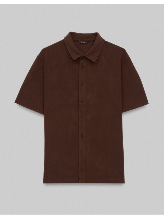 Borgio Borgio Koszula Sorrento Brązowy Classic Fit