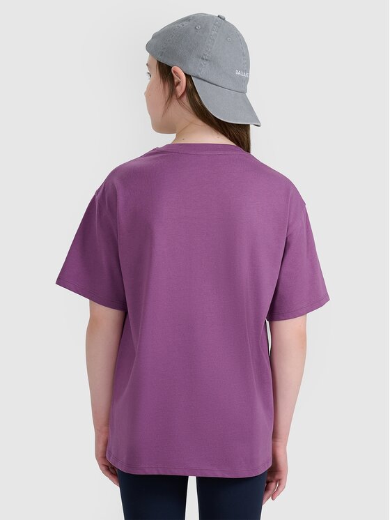 4F 4F T-Shirt 4FJWAW25TTSHF2387-50S Fioletowy Oversize