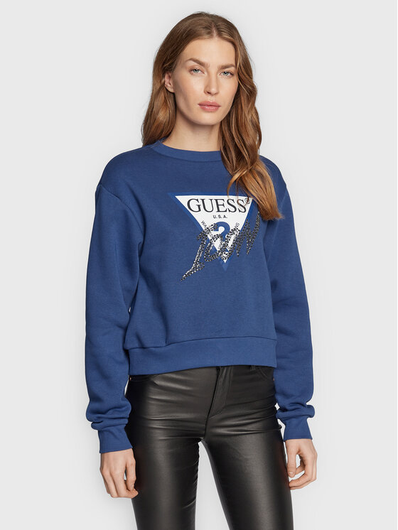 Guess Guess Sweatshirt Icon W2BQ18 KB683 Dunkelblau Regular Fit