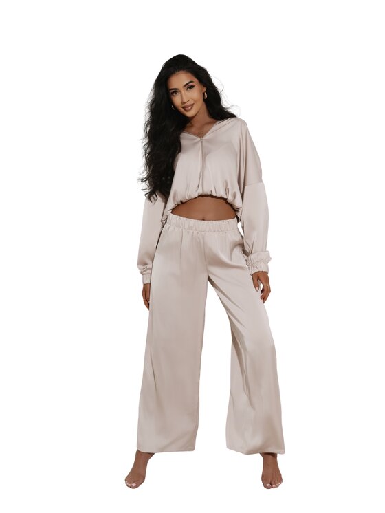 Agatha Studio Agatha Studio Komplet bluzka i spodnie A26LS-KA-K51 Beżowy Regular Fit