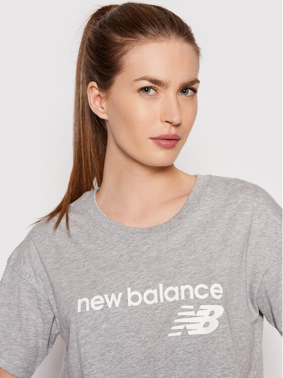 New Balance New Balance Тишърт Stacked WT03805 Сив Relaxed Fit
