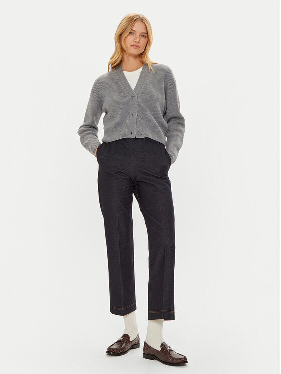 Max Mara Leisure Max Mara Leisure Spodnie materiałowe Quiete 2426786048600 Granatowy Regular Fit