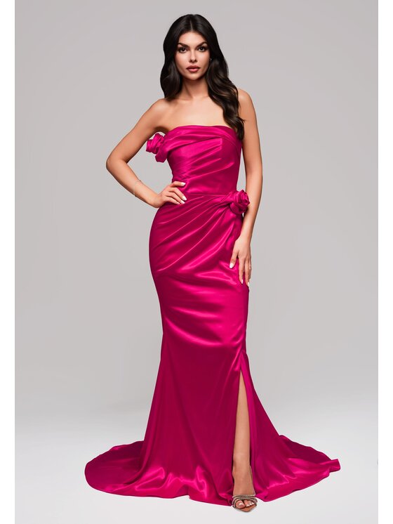 Ombre Ombre Sukienka wieczorowa LA-OM-DLR144 Różowy Regular Fit
