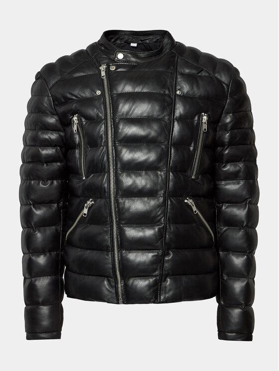 Serge Pariente Serge Pariente Giacca di pelle Gladiator Doudoune Nero Slim Fit