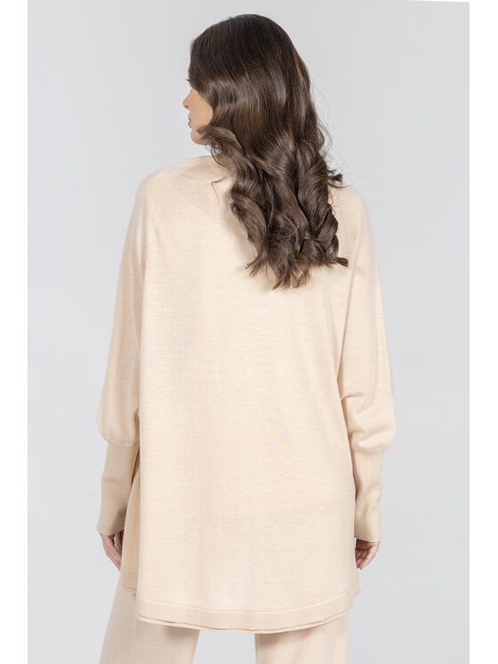 Deni Cler Milano Deni Cler Milano Kardigan T-DC-U401-F2-90-12-1 Beżowy Oversize