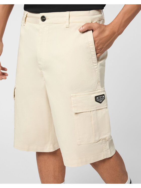 PHILIPP PLEIN PHILIPP PLEIN Szorty materiałowe 27863 Beżowy Regular Fit