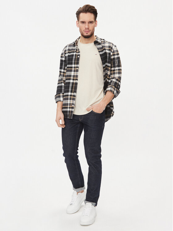 Tommy Jeans Tommy Jeans Marškinėliai Jaspe DM0DM09586 Smėlio Slim Fit