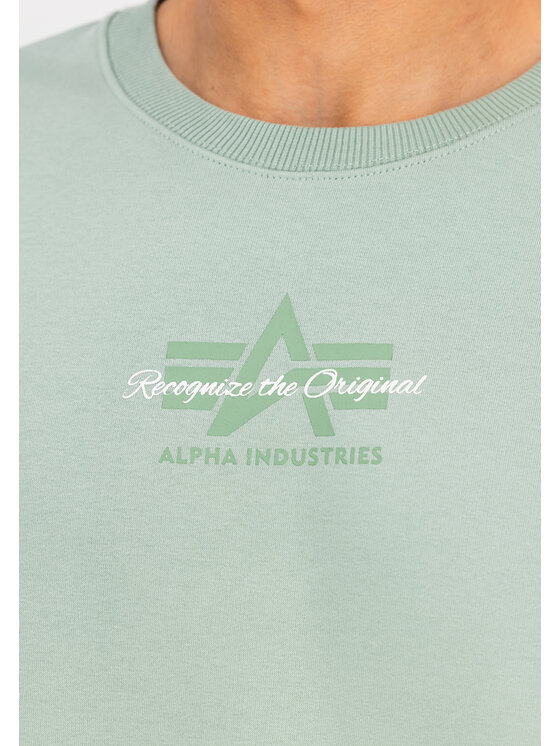 Alpha Industries Alpha Industries Bluza Foam Mid Logo Sweatshirt Zielony Regular Fit