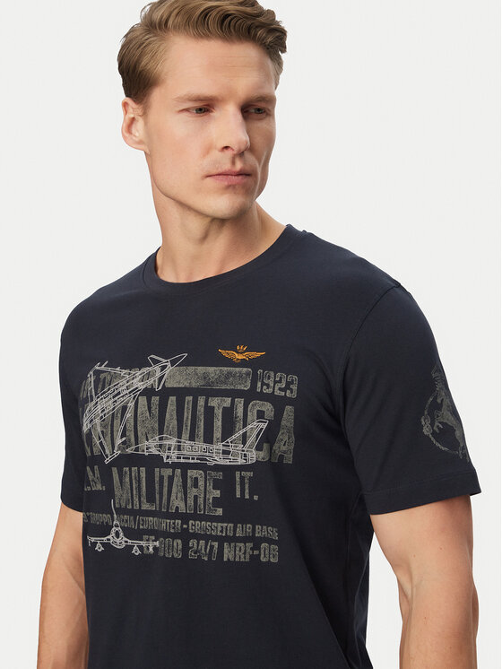 Aeronautica Militare Aeronautica Militare T-Shirt 261TS2535UJ00641 Granatowy Regular Fit