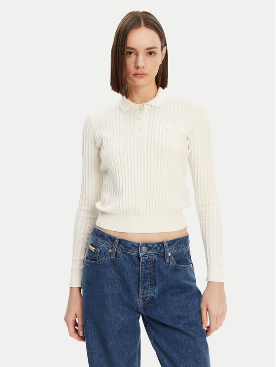 Lacoste Lacoste Sweater AF9264 Ekru Regular Fit