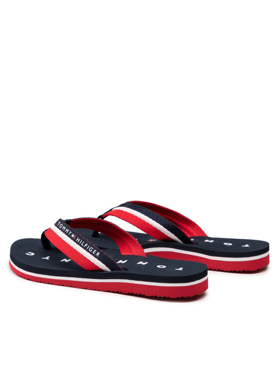 Tommy Hilfiger Tommy Hilfiger Čības uz pirksta Tommy Loves Ny Beach Sandal FW0FW02370 Tumši zils