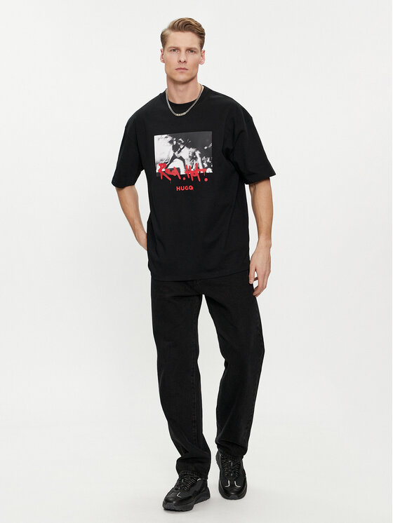 HUGO Hugo Тишърт Domenade 50504871 Черен Oversize