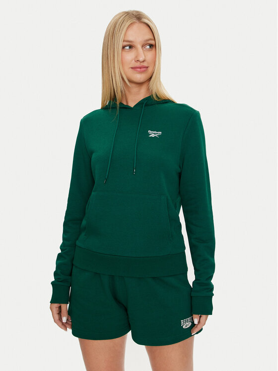 Reebok Felpa Franch Terry Hoodie 100075857 Verde Regular Fit Modivo