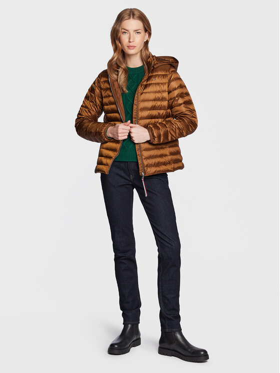 Tommy Hilfiger Tommy Hilfiger Pūkinė striukė Feminne WW0WW37264 Ruda Regular Fit