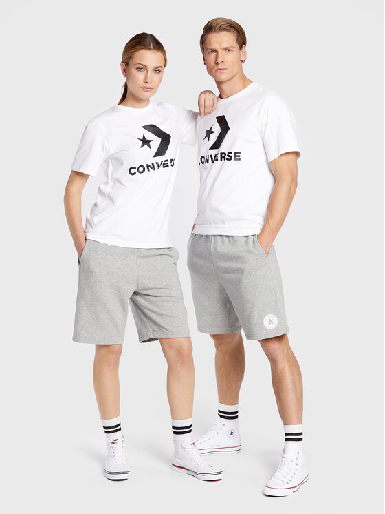 Converse Converse T-Shirt Unisex Star Chevron 10024067-A02 Biały Regular Fit