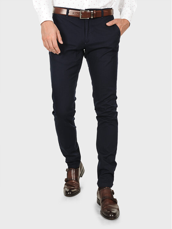 Evenemen Evenemen Chinosy MOTIF Granatowy Slim Fit